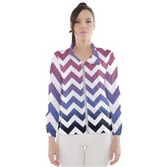 Pink Blue Black Ombre Chevron Windbreaker (women)