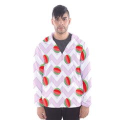 Watermelon Chevron Hooded Windbreaker (men)