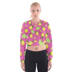 Lemons And Limes Pink Cropped Sweatshirt