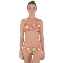 Lemons And Limes Peach Criss Cross Bikini Set