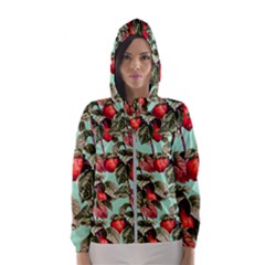 Fruit Branches Green Hooded Windbreaker (women)