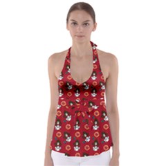 Girl With Dress Red Babydoll Tankini Top