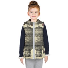 Vintage Air Balloon With Roses Kid s Hooded Puffer Vest