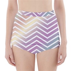 Ombre Zigzag 01 High-waisted Bikini Bottoms by snowwhitegirl