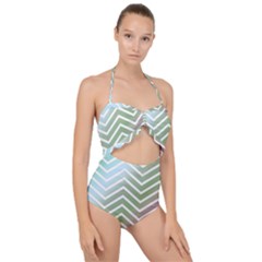 Ombre Zigzag 02 Scallop Top Cut Out Swimsuit