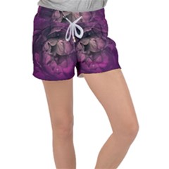 Wonderful Flower In Ultra Violet Colors Women s Velour Lounge Shorts by FantasyWorld7