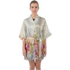 Roses 2218680 960 720 Quarter Sleeve Kimono Robe by vintage2030
