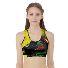 Yellow Chik 2 Sports Bra With Border by bestdesignintheworld