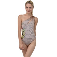 Letter Floral To One Side Swimsuit by vintage2030