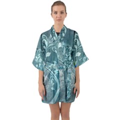 Green Tree Quarter Sleeve Kimono Robe by vintage2030