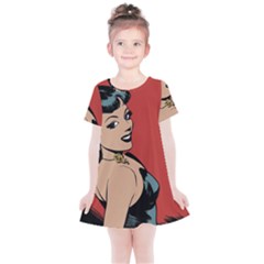 Comic Girl Kids  Simple Cotton Dress by vintage2030