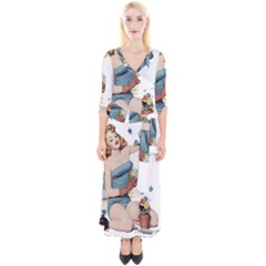 Retro 1265769 960 720 Quarter Sleeve Wrap Maxi Dress by vintage2030