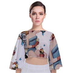 Retro 1265769 960 720 Tie Back Butterfly Sleeve Chiffon Top by vintage2030