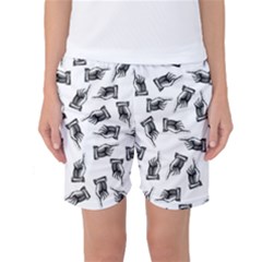 Pointing Finger Pattern Women s Basketball Shorts by Valentinaart