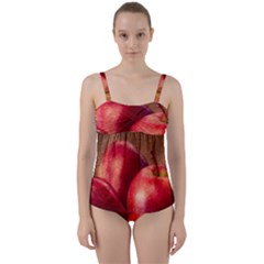 Three Red Apples Twist Front Tankini Set by FunnyCow