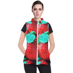 Red Strawberries Women s Puffer Vest by FunnyCow