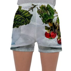 Red Raspberries In A Teacup Sleepwear Shorts by FunnyCow
