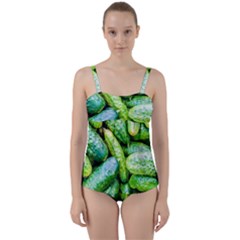 Pile Of Green Cucumbers Twist Front Tankini Set by FunnyCow