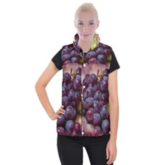 Red And Green Grapes Women s Button Up Vest by FunnyCow