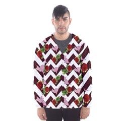 Cat Rose Chevron Hooded Windbreaker (men) by snowwhitegirl