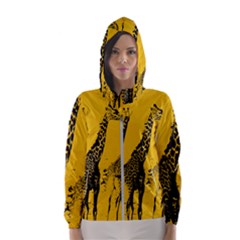 Giraffe  Hooded Windbreaker (women) by Valentinaart
