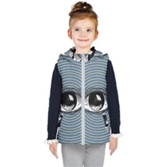 Pop Art Eye Kid s Hooded Puffer Vest by Valentinaart