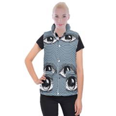 Pop Art Eye Women s Button Up Vest by Valentinaart