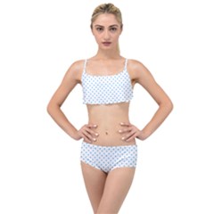 Mini Oktoberfest Bavarian Blue Polkadots On White Layered Top Bikini Set by PodArtist