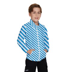 Oktoberfest Bavarian Blue And White Small Candy Cane Stripes Windbreaker (kids) by PodArtist