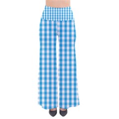 Oktoberfest Bavarian Blue And White Large Gingham Check So Vintage Palazzo Pants by PodArtist