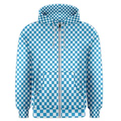 Oktoberfest Bavarian Blue And White Checkerboard Men s Zipper Hoodie by PodArtist