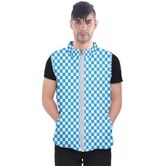 Oktoberfest Bavarian Blue And White Checkerboard Men s Puffer Vest by PodArtist