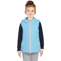 Oktoberfest Bavarian Blue And White Checkerboard Kid s Hooded Puffer Vest by PodArtist