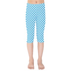 Oktoberfest Bavarian Blue And White Checkerboard Kids  Capri Leggings  by PodArtist