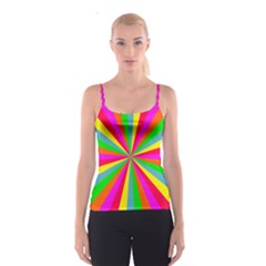 Neon Rainbow Mini Burst Spaghetti Strap Top by PodArtist