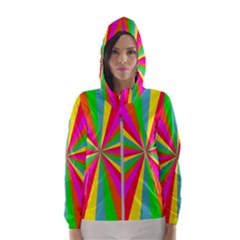 Neon Rainbow Mini Burst Hooded Windbreaker (women) by PodArtist