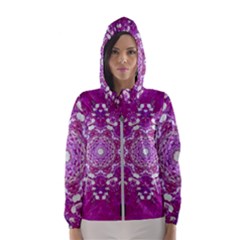 Wonderful Star Flower Painted On Canvas Hooded Windbreaker (women) by pepitasart