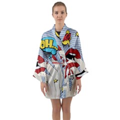 Pop Art   Long Sleeve Kimono Robe by Valentinaart