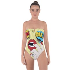 Pop Art   Tie Back One Piece Swimsuit by Valentinaart