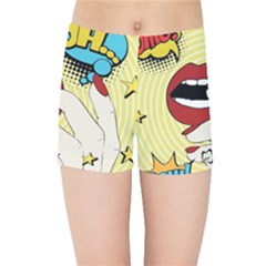 Pop Art   Kids Sports Shorts by Valentinaart