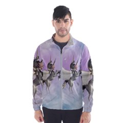 Cute Little Pegasus In The Sky, Cartoon Windbreaker (men) by FantasyWorld7