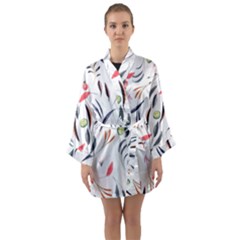 Watercolor Tablecloth Fabric Design Long Sleeve Kimono Robe by Sapixe