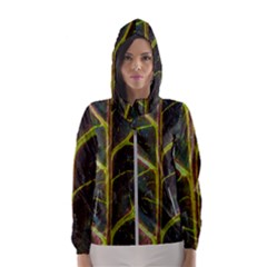 Leaf Abstract Nature Design Plant Hooded Windbreaker (women) by Sapixe