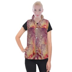 Wonderful Roses With Butterflies And Light Effects Women s Button Up Vest by FantasyWorld7