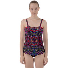 Color Maze Of Minds Twist Front Tankini Set by MRTACPANS