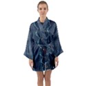 Blue denim pattern native american beads pattern by FlipStylez Designs Long Sleeve Kimono Robe View1