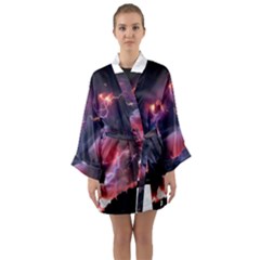Volcano Lightning Wallpapers Flash Strom Long Sleeve Kimono Robe by AnjaniArt