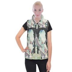 Cute Little Pegasus In The Sky, Cartoon Women s Button Up Vest by FantasyWorld7