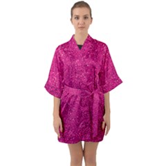 Hot Pink Glitter Quarter Sleeve Kimono Robe by snowwhitegirl