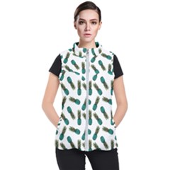 Pinapples Teal Women s Puffer Vest